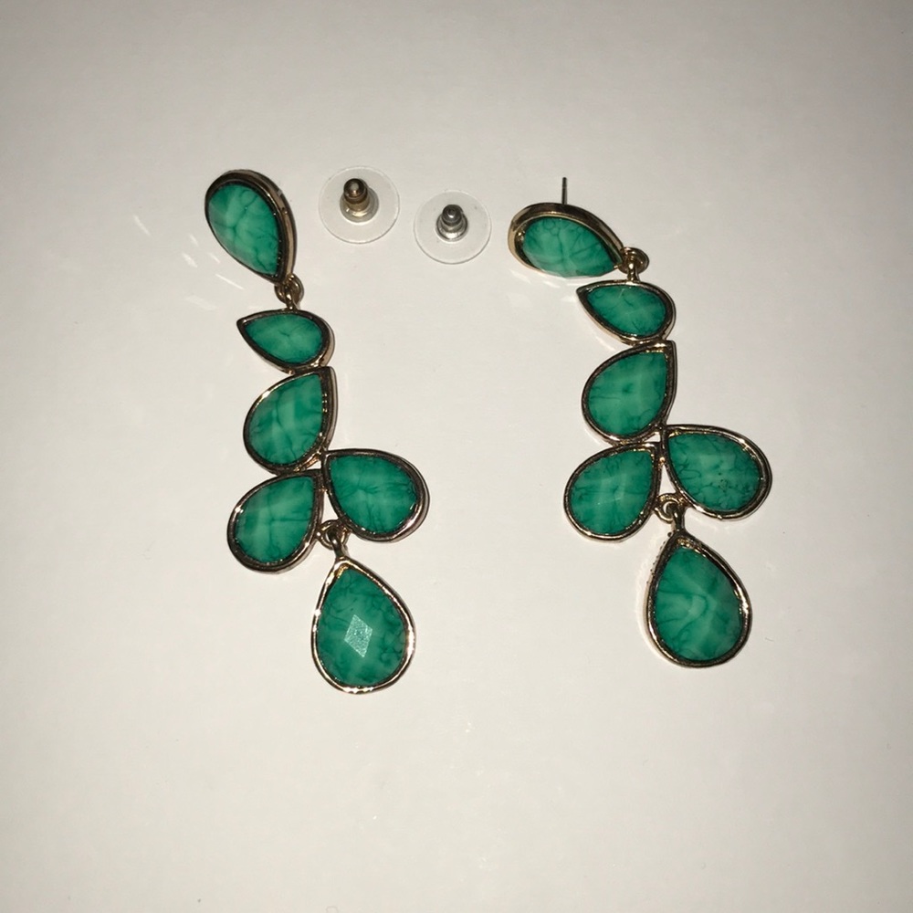 Unused Real glass stoned earrings